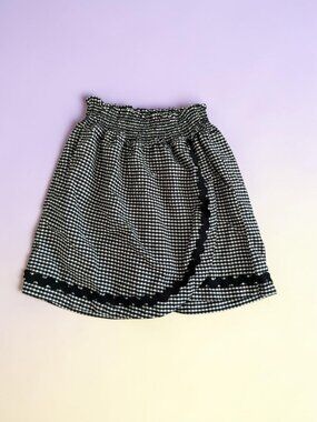DEJA BLUE Black White stretch High Waist Gingham Skort Size Medium